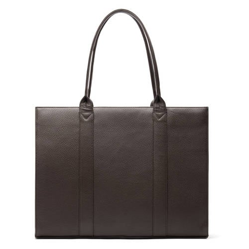 Manfield leren shopper donkerbruin afbeelding