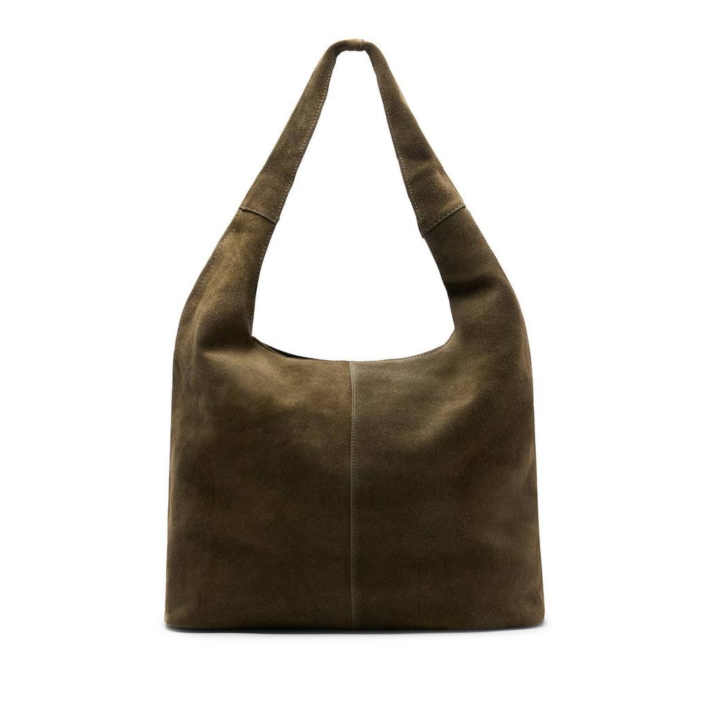 Manfield suede shopper olijfgroen