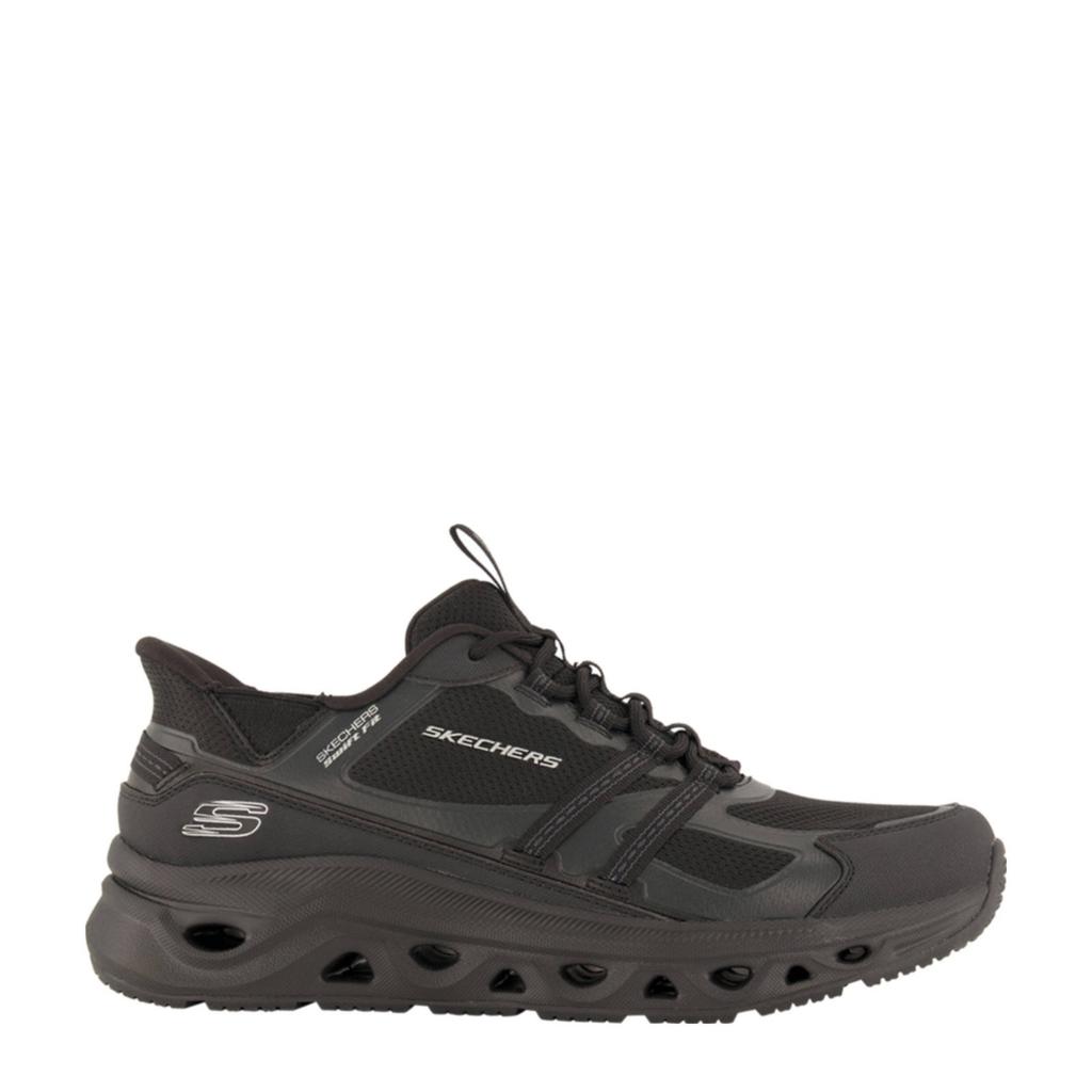Zwarte heren Skechers Swift Fit slip-on sneakers met elastische veters
