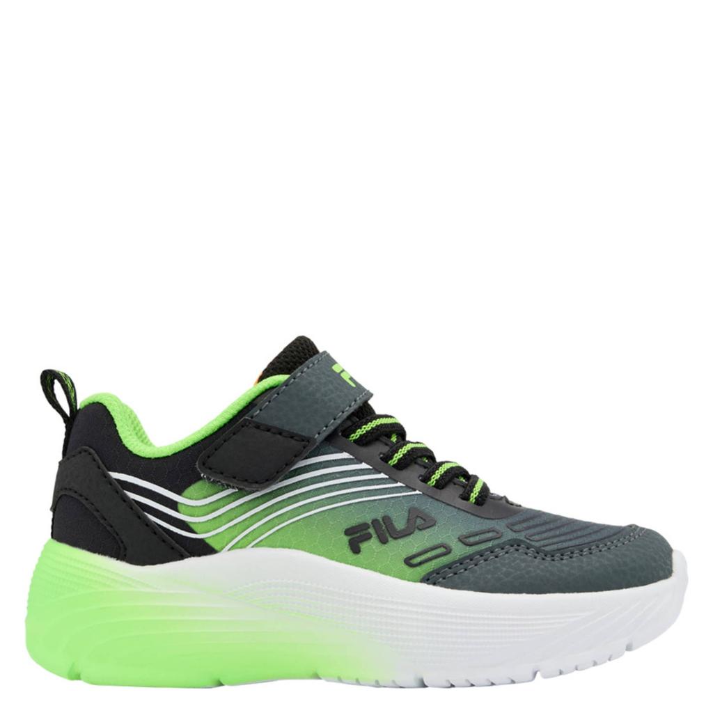 Grijs en groene jongens Fila sneakers van imitatie leer/rubber/textiel met veters