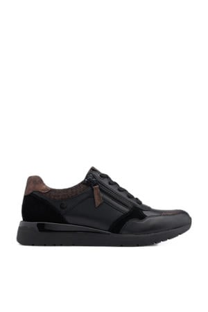 comfort leren sneakers zwart