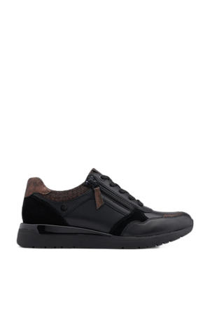 comfort leren sneakers zwart