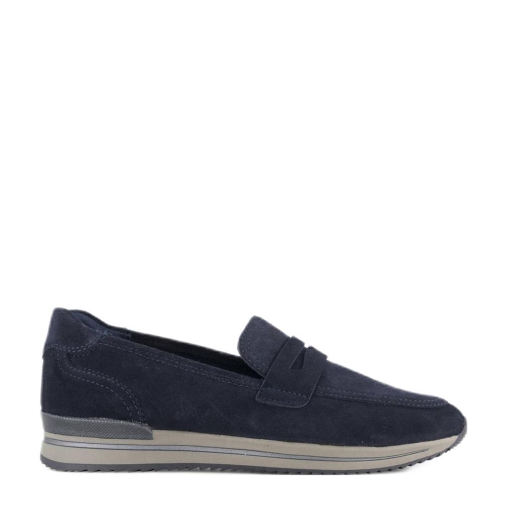 Donkerblauwe dames Medicus comfort suède instappers
