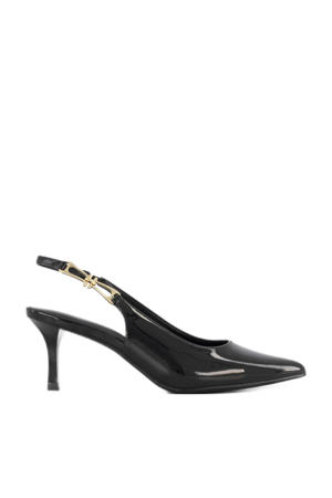 lak slingback pumps zwart