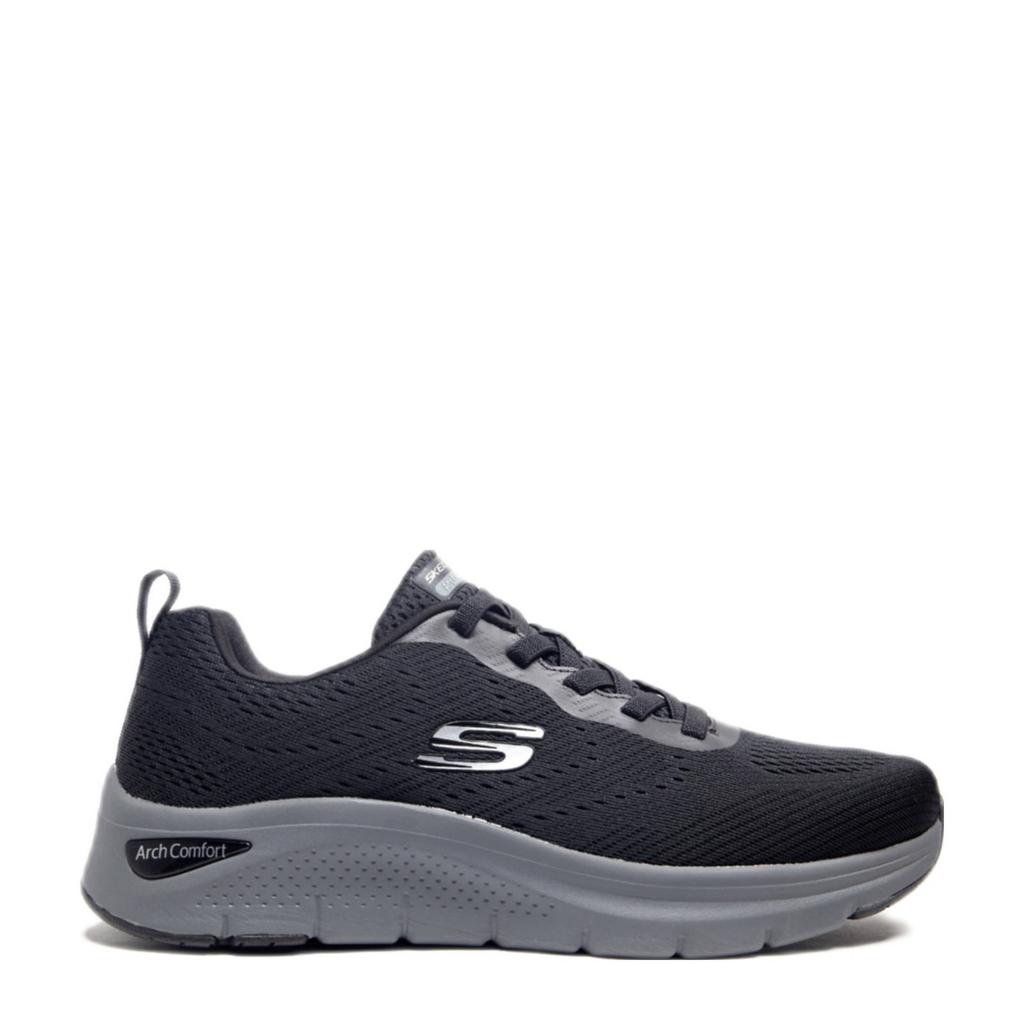 Zwarte heren Skechers Arch Comfort sneakers van textiel met veters