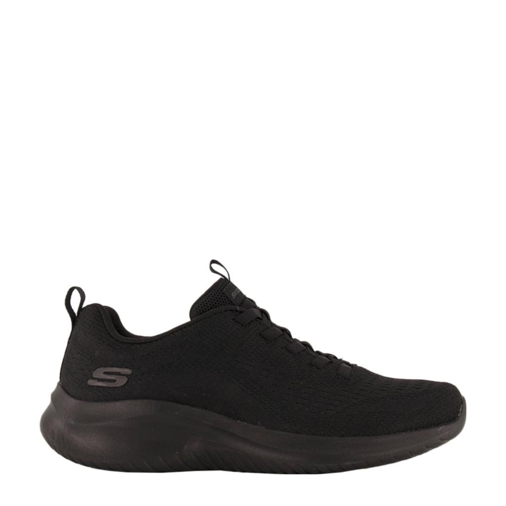 Zwarte dames Skechers Zinergy slip-on sneakers van textiel met elastische veters