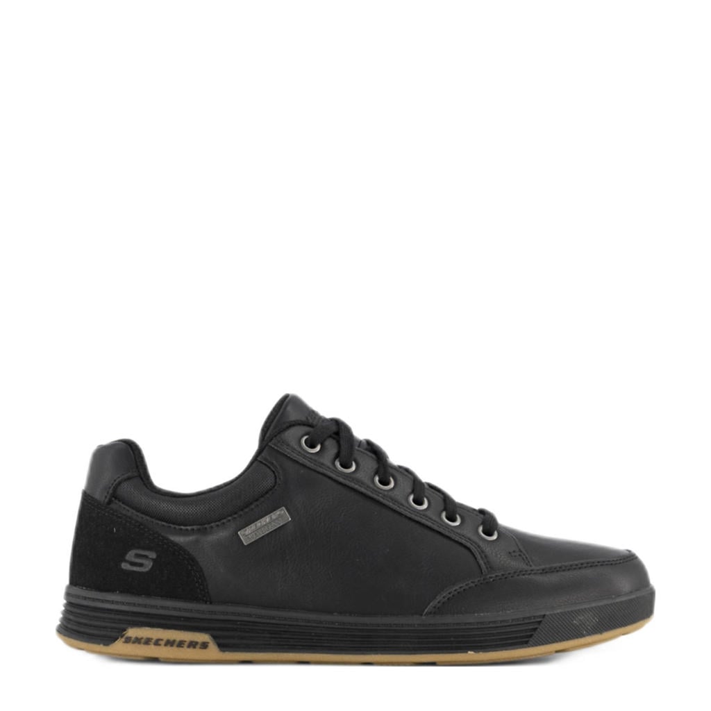 Zwarte heren Skechers Cavell Sparkman sneakers van imitatieleer met veters
