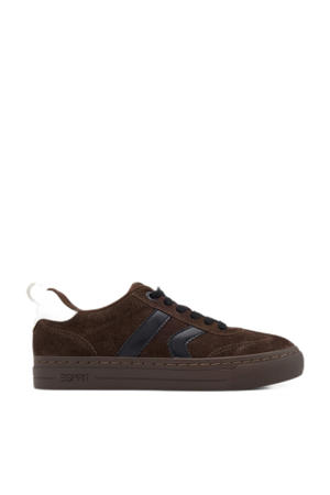 suède sneakers donkerbruin
