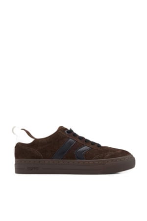 suède sneakers donkerbruin