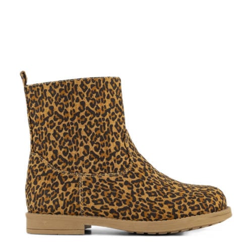 Graceland enkelboots met panterprint cognac/zwart afbeelding