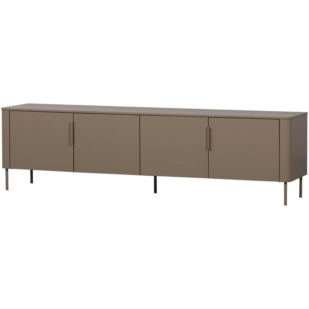 WOOOD WOOOD Gunnar Tv Meubel 200 cm - Grenen - Bordeauxrood - 56x200x44