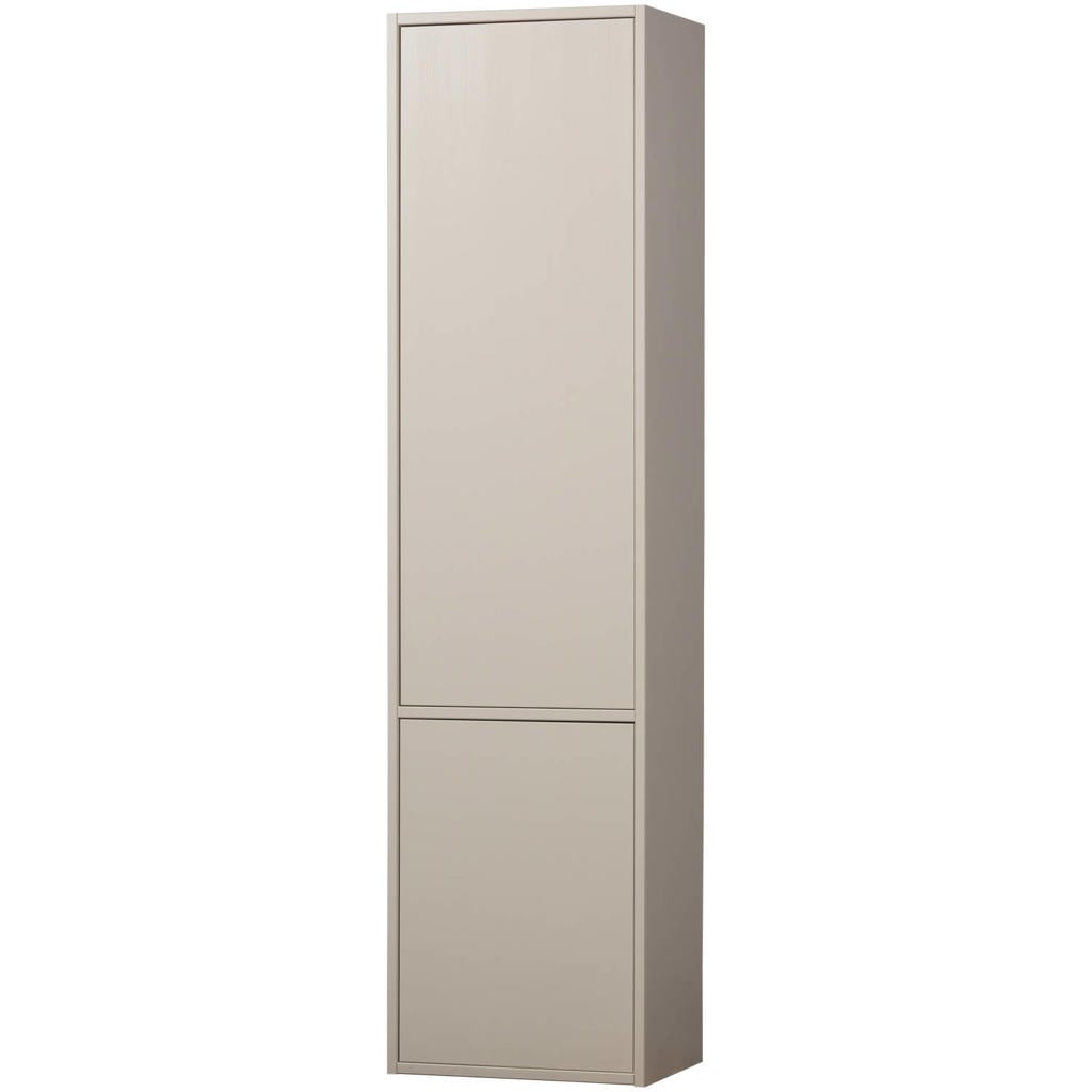 WOOOD WOOOD Meggy Smalle Opbergkast - Grenen hout - Middenbruin - 215x55x40