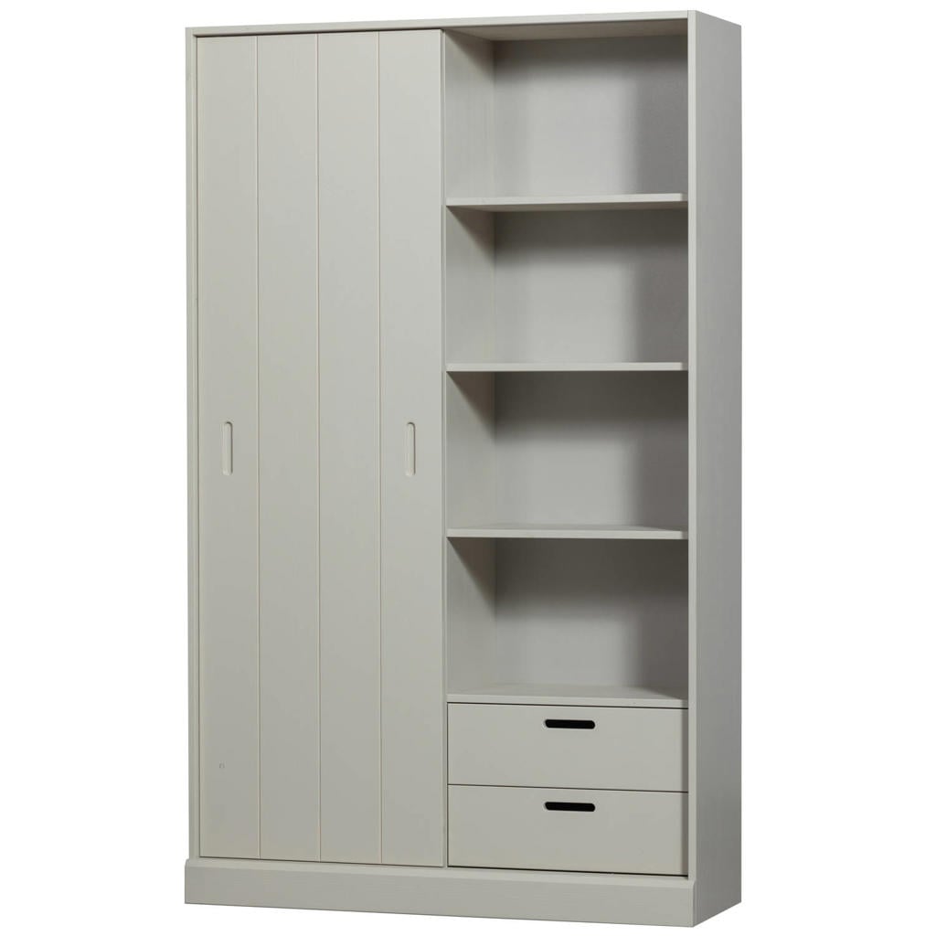 WOOOD WOOOD Mila Schuifdeurkast - Grenen - Dust - 200x120x42