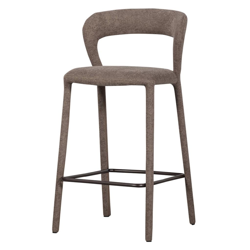 WOOOD WOOOD Noble Barstoel - Geweven Stof - Zand - 95x48x52