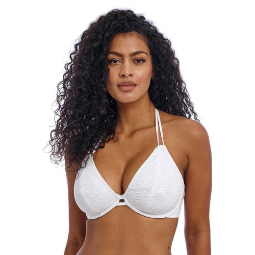 Freya voorgevormde crochet halter bikinitop Nomad Nights wit afbeelding