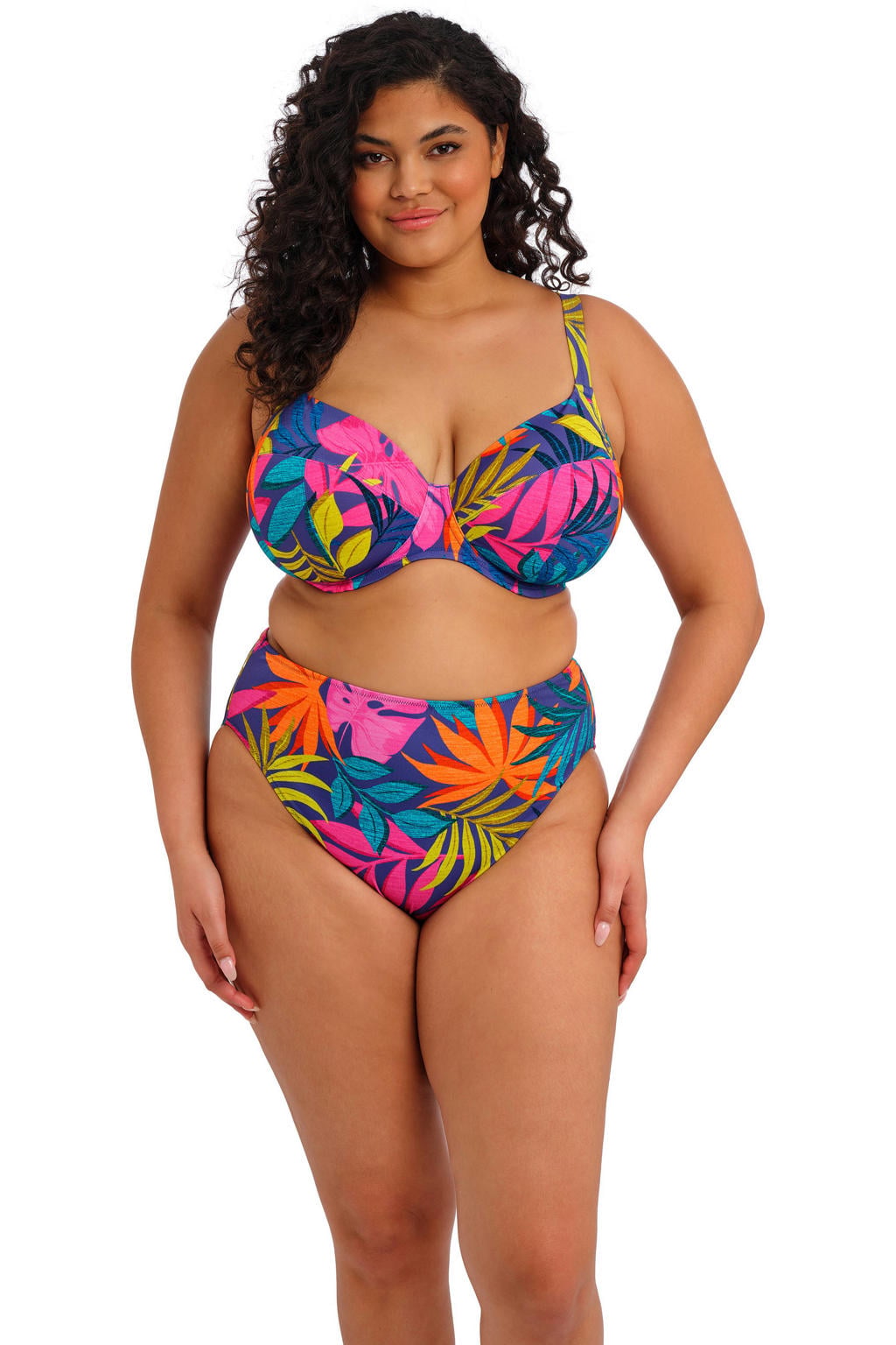 Elomi niet-voorgevormde beugel bikinitop Porto Rafti blauw/roze/groen