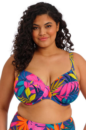 niet-voorgevormde beugel bikinitop Porto Rafti blauw/roze/groen