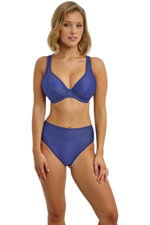 high waist bikinibroekje Arizona Wave met lurex blauw