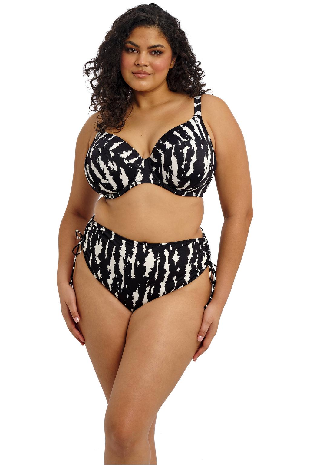 Elomi high waist bikinibroekje Echo Shell zwart/wit
