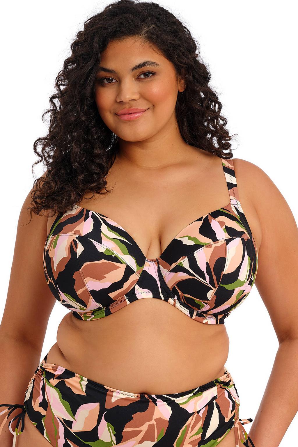 Elomi niet-voorgevormde beugel bikinitop Ocean Avenue zwart/multi