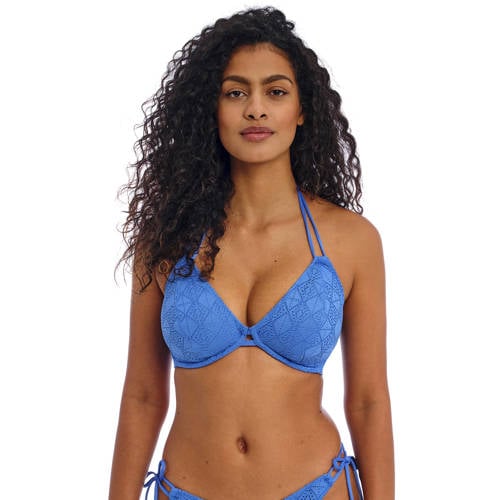 Freya voorgevormde crochet halter bikinitop Nomad Nights blauw afbeelding