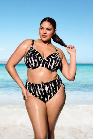 niet-voorgevormde beugel bikinitop Echo Shell zwart/wit