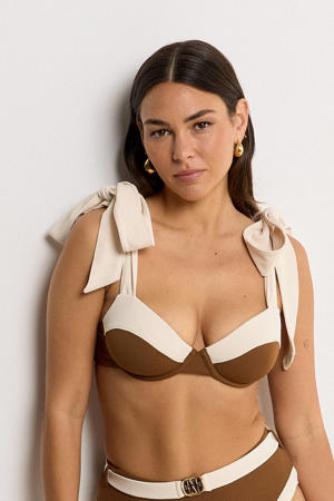 voorgevormde beugel bikinitop Kalila bruin/ecru