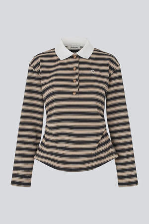 gestreepte top beige