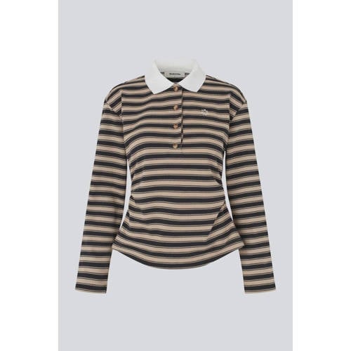 Modström gestreepte top beige afbeelding
