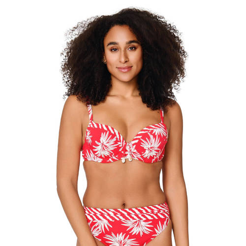 LingaDore high waist bikinibroekje rood/wit afbeelding