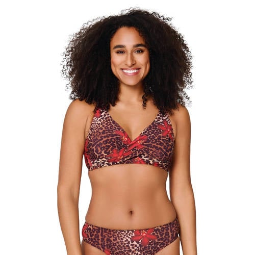 LingaDore niet-voorgevormde beugel bikinitop bruin/rood afbeelding