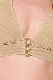 thumbnail: LingaDore voorgevormde halter bikini set met textuur goud