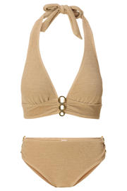 thumbnail: LingaDore voorgevormde halter bikini set met textuur goud