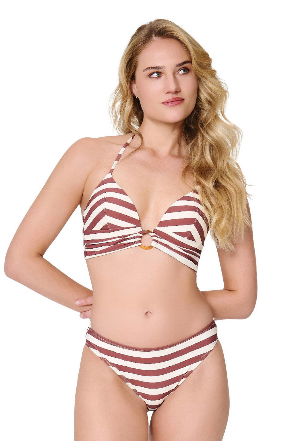 LingaDore voorgevormde triangel bikini set bruin/wit