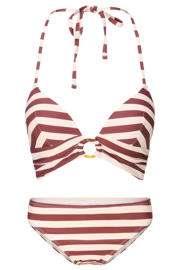 thumbnail: LingaDore voorgevormde triangel bikini set bruin/wit