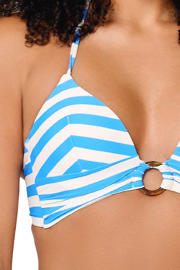 thumbnail: LingaDore voorgevormde triangel bikini set lichtblauw/wit