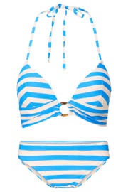 thumbnail: LingaDore voorgevormde triangel bikini set lichtblauw/wit