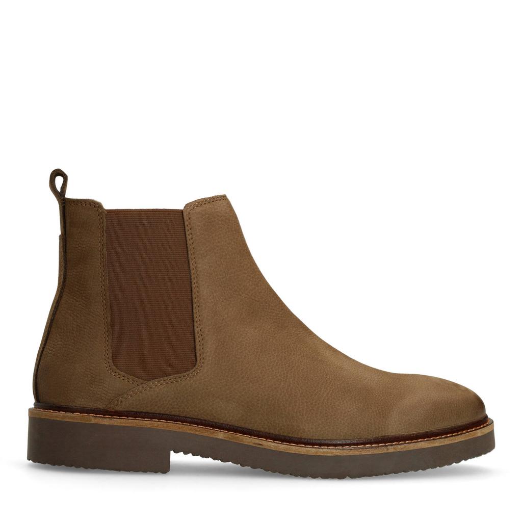 Bruine heren Manfield nubuck enkelboots met ritssluiting