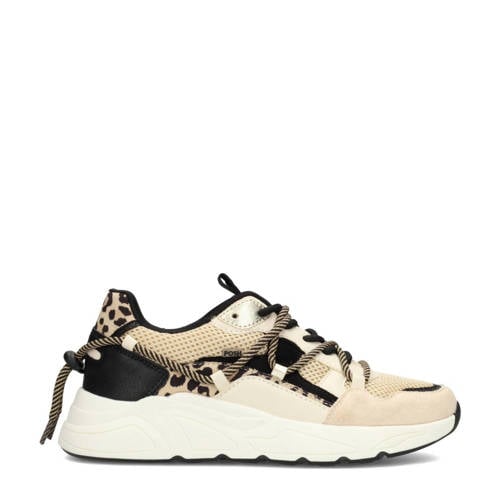 POSH by Poelman chunky sneakers beige/zwart/panter afbeelding