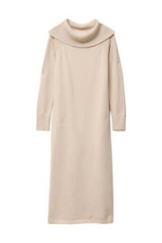 thumbnail: Zandkleurige dames Cache Cache off shoulder jurk van viscose met lange mouwen