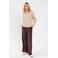 Cache Cache bootcut regular waist casual broek donkerbruin