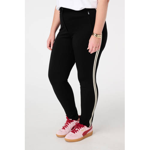 MS Mode slim high waist broek zwart afbeelding