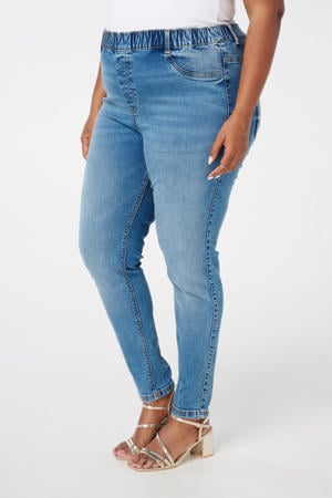 high waist skinny jeans medium blue denim