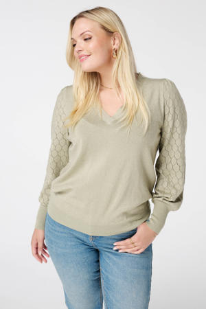 pullover lichtgroen met lurex