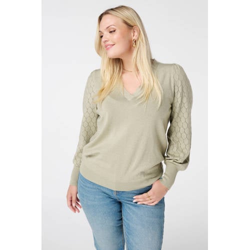 MS Mode pullover lichtgroen met lurex afbeelding
