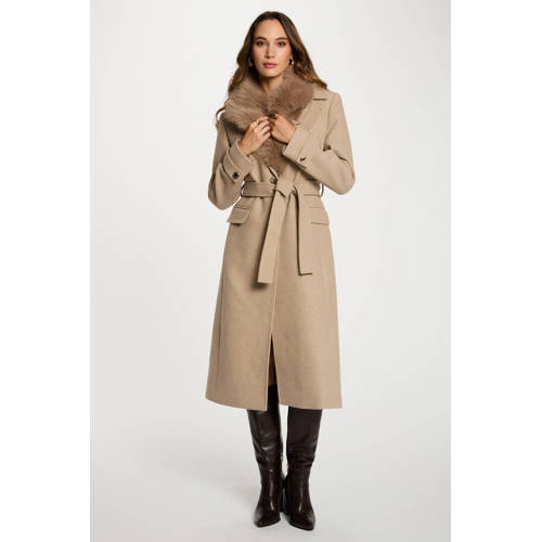 Morgan wollen manteljas beige afbeelding