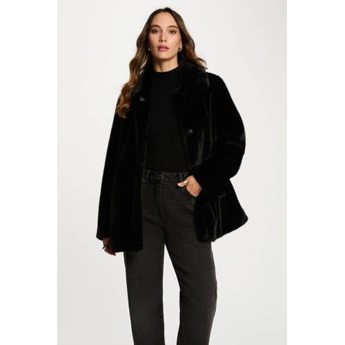 Morgan faux fur jas zwart afbeelding