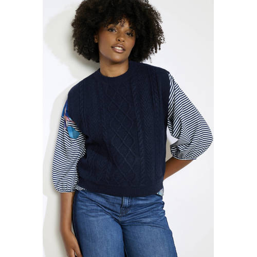 LOLALIZA top donkerblauw met kabels afbeelding