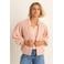 Expresso vest met wol lichtroze grof gebreid