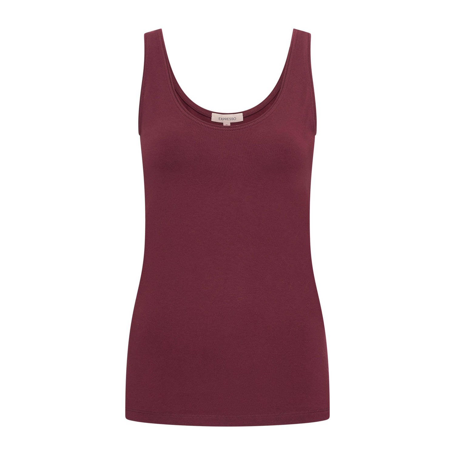 Expresso mouwloze top donkerrood